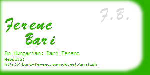 ferenc bari business card